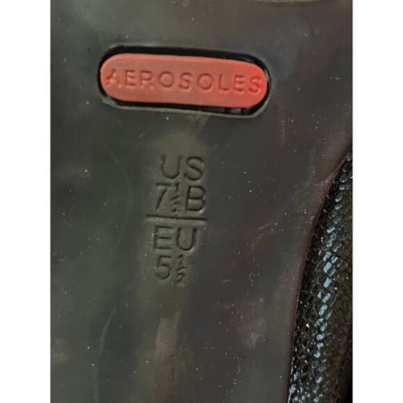 Black Aerosoles slide shoes dressy shiny nightlife going out sz 7.5 clog - Picture 7 of 7